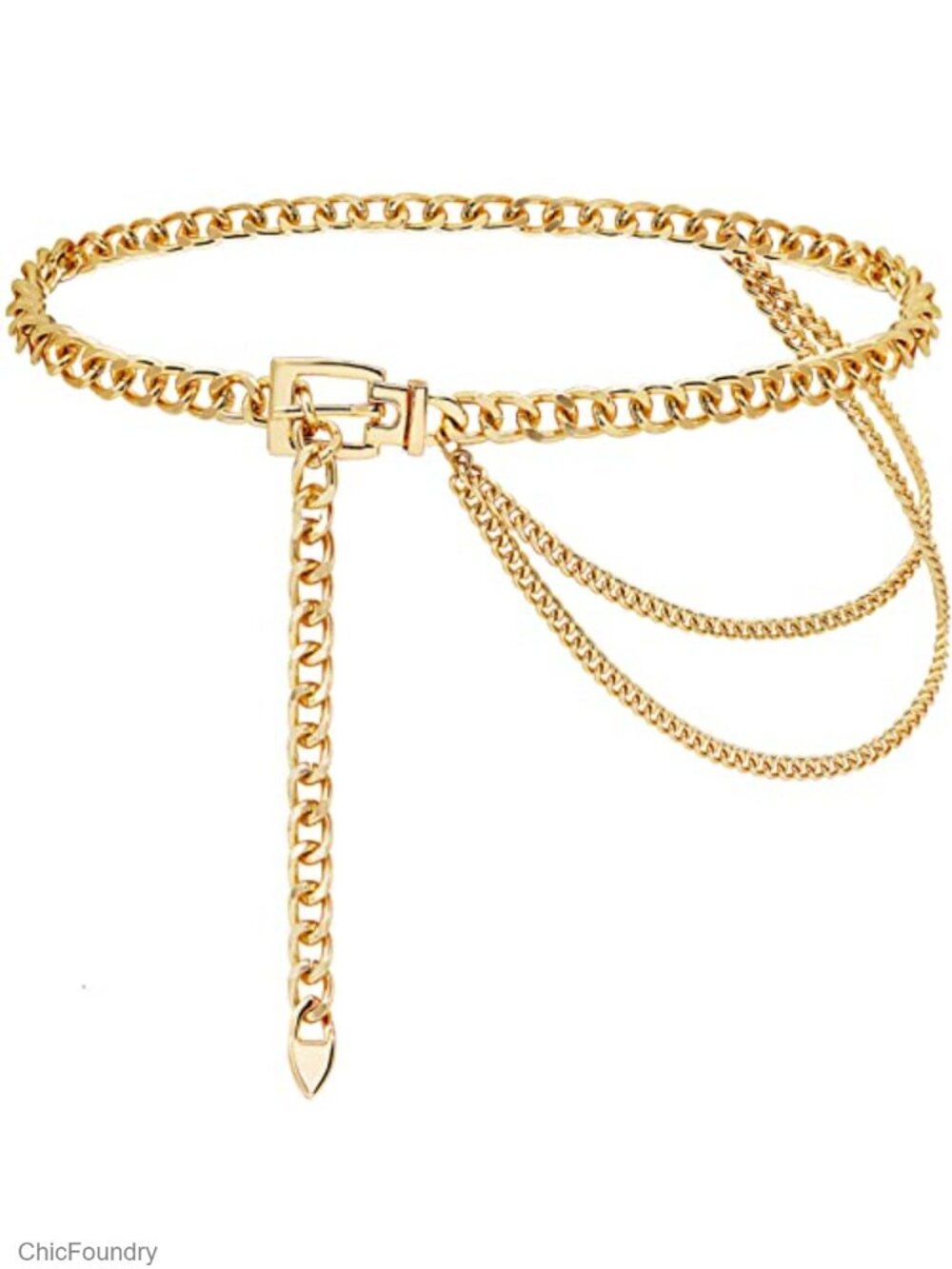 Gold Chunky Waist Chain Belt for Women Party